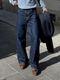 PODGE Men Loose Fit Mid Rise Dark Blue Jeans - Image 7