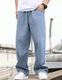 MEIXN Men Loose Fit Mid Rise Light Blue Jeans - Image 8