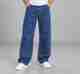 Men Wide Leg Mid Rise Light Blue Jeans - Image 6