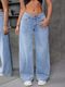 AAV2 Women Wide Leg High Rise Light Blue Jeans - Image 8