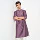 ANOUK Printed Cotton Blend Straight Kurta for Men (White) - Image 3