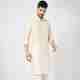 ANOUK Printed Cotton Blend Straight Kurta for Men (White) - Image 2