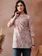 Vrishabhanulali Women's Maroon Floral Print A-line Kurta - Image 8