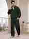 HARI TRENDZ CLOTHING HARI TRENDZ Men Night Suit Set Beige Self Design - Image 6