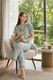 MintMarie Women Night Suit Set Silver Geometric Print - Image 4