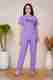 MintMarie Women Night Suit Set Silver Geometric Print - Image 2