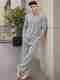 WOXELL Men Night Suit Black Striped - Image 3