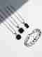 house of common Stylish Black and Silver color Square Pendant for Men Stainless Steel Pendant - Image 2