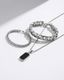 house of common Stylish Black and Silver color Square Pendant for Men Stainless Steel Pendant - Image 3