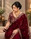 Vinayak Textile Bollywood Tissue Saree Pink Gold - Image 7