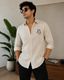 Men Regular Fit Embroidered Spread Collar Casual Shirt - Image 7