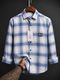 VELLOSTA Men's Checkered Casual Spread Shirt - Image 6