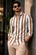 Velzora Men Regular Fit Striped Ribbed Collar Shirt - Image 6