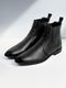 LOUIS STITCH Black Mid-Top Ankle Slip-On Chelsea Boots for men, LSNRGPDCL Boots For Men (Black , 7) - Image 8
