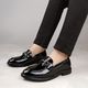 awakya Men's Premium Black Leather Loafers (Black, UK 9) - Image 4