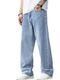 GARTEEN Men Wide Leg Mid Rise Grey Jeans - Image 7
