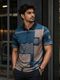 NOOK Men Striped Polo Neck Cotton Blend Black T-Shirt - Image 7