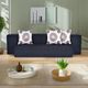 Jute Fabric 3 Seater Fold Out Sofa Cum Bed - Image 8