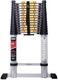 EURO Telescopic ladder 5.6meter ( 18.6 ft ) - Stores at 3.8 ft - 10x Stronger Zero Flex technology â Flex Free Ladder - Sand Blasted Aluminium - Red Que safe step â Stabilizer, Anti Skid Pads & Wheel Kit Aluminium Ladder (Hand Rail) - Image 4