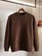 WOMENPRIDE Men Self Design Round Neck Brown Sweater - Image 4