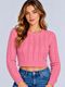 FEVERFEW Women Striped V Neck Black Sweater - Image 3