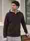 NOBERO Men Full Sleeve Solid Hooded Sweatshirt - Image 2