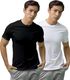 SHYAMIT Men Solid Round Neck Polyester White, Black T-Shirt - Image 8