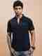 Rockwell Men Self Design Henley Neck Cotton Blend Grey T-Shirt - Image 2
