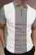 KAJARU Men Colorblock Zip Neck Polyester T-Shirt (Light Green, White) - Image 7