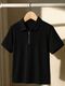 METRONAUT Men Black Polycotton Polo Neck T-Shirt - Image 5