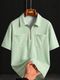 FUZER Men Solid Polo Neck Polyester Blue T-Shirt - Image 7