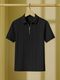 Amaran Men Black Cotton Polo Neck T-Shirt - Image 6