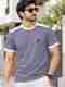 KIIBOINDIA Men Solid, Self Design Polo Neck Pure Cotton Brown, Beige T-Shirt - Image 2