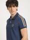Snitch Men Solid Polo Neck Pure Cotton Navy Blue T-Shirt - Image 3