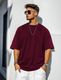 Dazzle Fashion Men's Maroon Cotton Blend Round Neck T-Shirt - Image 6