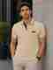 AUSK Men Beige Henley Neck T-Shirt - Image 6
