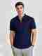 METRONAUT Men Polo Neck Dark Blue T-Shirt - Image 4