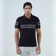 Blackberrys Men Dark Blue Striped Polo Neck T-Shirt - Image 8