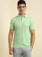 Allen Solly Men Solid Polo Neck Cotton Blend Green T-Shirt - Image 4