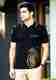 ONE 7 Men Black Blue Typography T-Shirt - Image 3