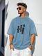 DAM HOOVER Men Beige Cotton Blend Typography T-Shirt - Image 4