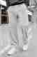 HUSTLEWELL Men Loose Fit Grey Cotton Blend Trousers - Image 7