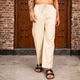 HUSTLEWELL Men Loose Fit Beige Cotton Blend Trousers - Image 4