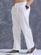 Bellaciao Clothings Co Men White Linen Trousers - Image 8