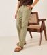 Men Regular Fit Beige Linen Blend Trousers - Image 8