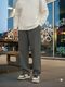 Fabflee Men Regular Fit White Cotton Blend Trousers - Image 3