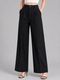 Trend Level Women Loose Fit White Cotton Blend Trousers - Image 3