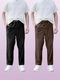 Pack of 3 Men Slim Fit Black, Beige, Dark Green Lycra Trousers - Image 8