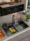 GLOXY Nano Stainless Steel Handmade Kitchen Sink with Integrated Waterfall and Pull-Down Faucets/Soap Dispenser/ 2-Drain Basket, Smart Sink 30x18x9 Inches Vessel Sink (Black) - Image 7