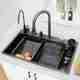 Q-IMAGE 304 Grade Kitchen Sink 30x18x9 Black with Faucet - Image 7